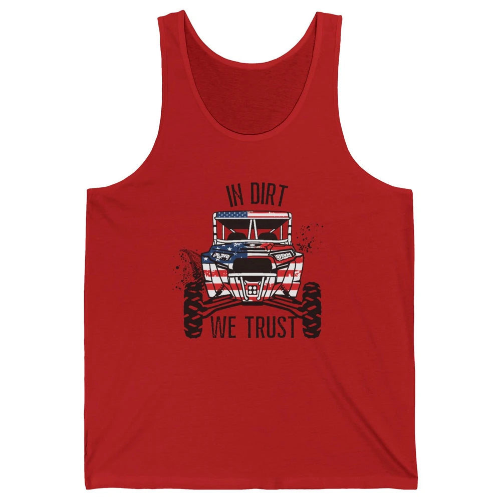 US Flag In Dust We Trust UTV Offroad SXS Patriotic ZRZ Life Unisex Jersey Tank