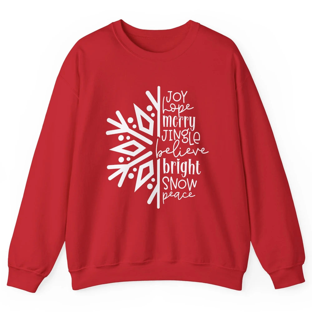 Snowflakes Christmas Joy Hope Merry Jungle Christmas Lovers Unisex Crewneck Sweatshirt