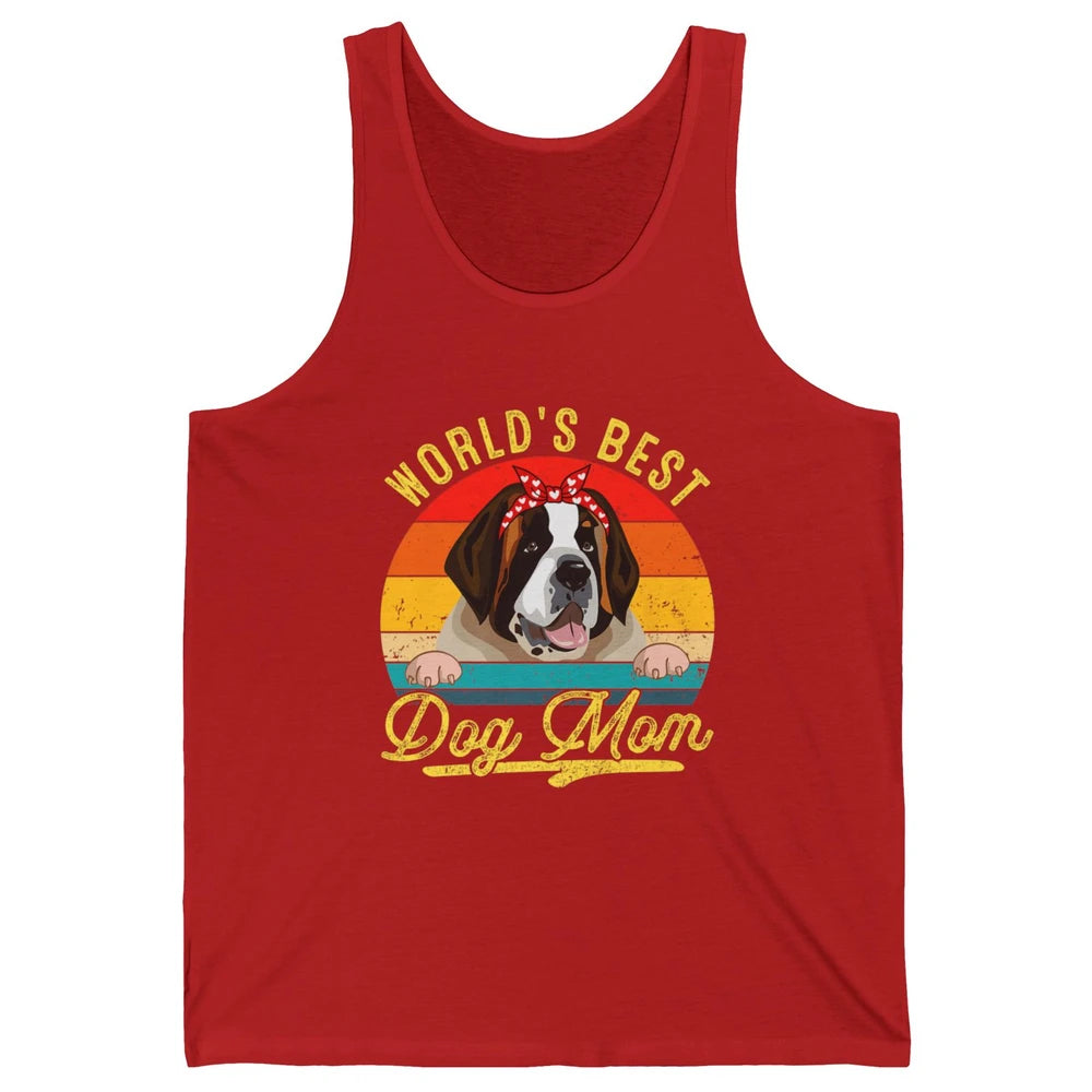 World Best Saint Bernard Dog Mom Funny Sunflower Mothers Day Unisex Jersey Tank