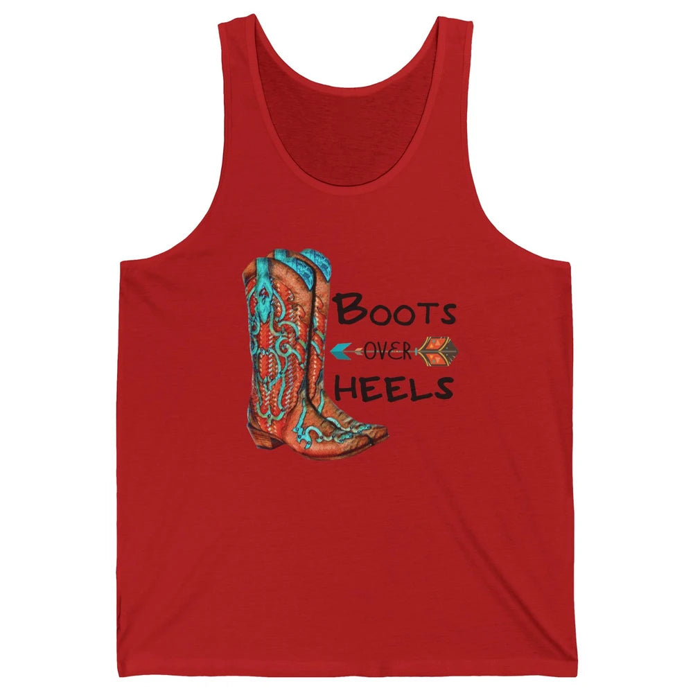 Western Cowgirl Boots Over Heels Cowboy Boots Country Girl Unisex Jersey Tank