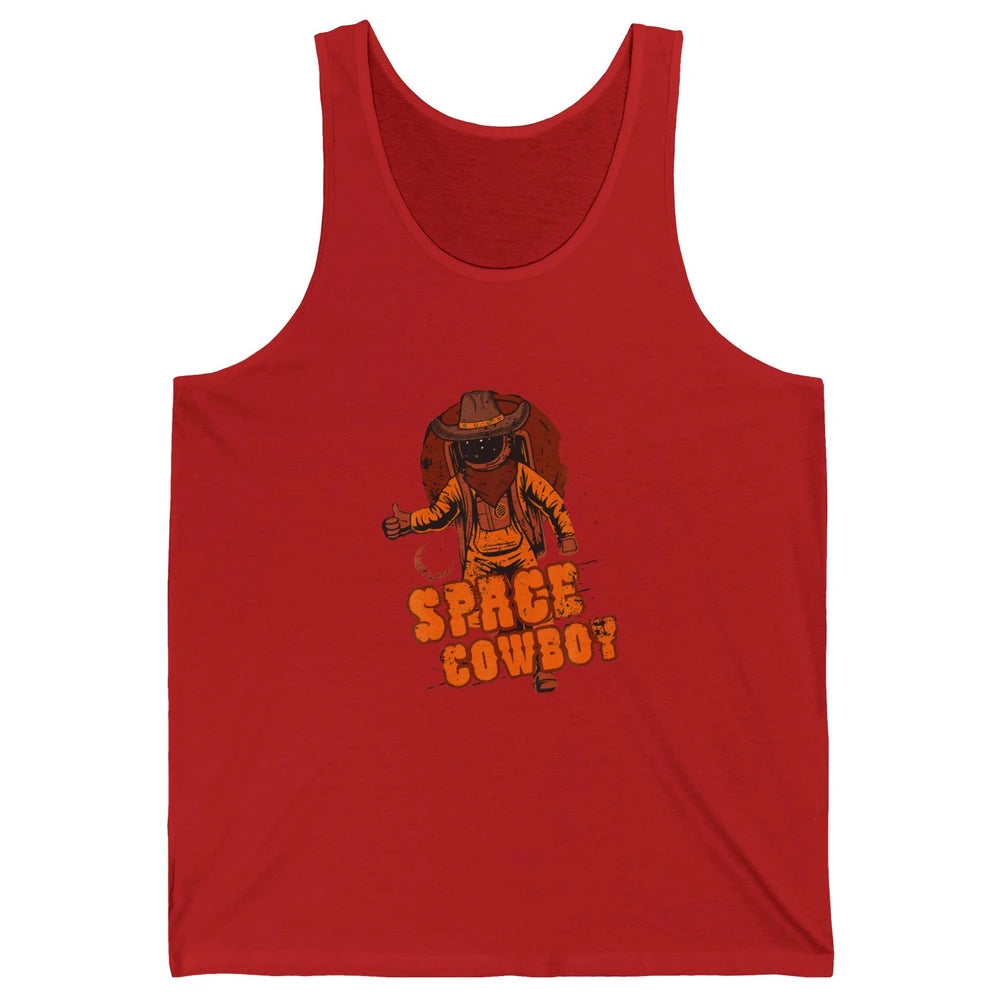 Retro Space Cowboy Cowgirl Rodeo Horse Astronaut Western Unisex Jersey Tank