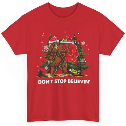 Funny Santa Bigfoot Don’t Stop Believing Christmas Tree Gift Classic Unisex T-Shirt