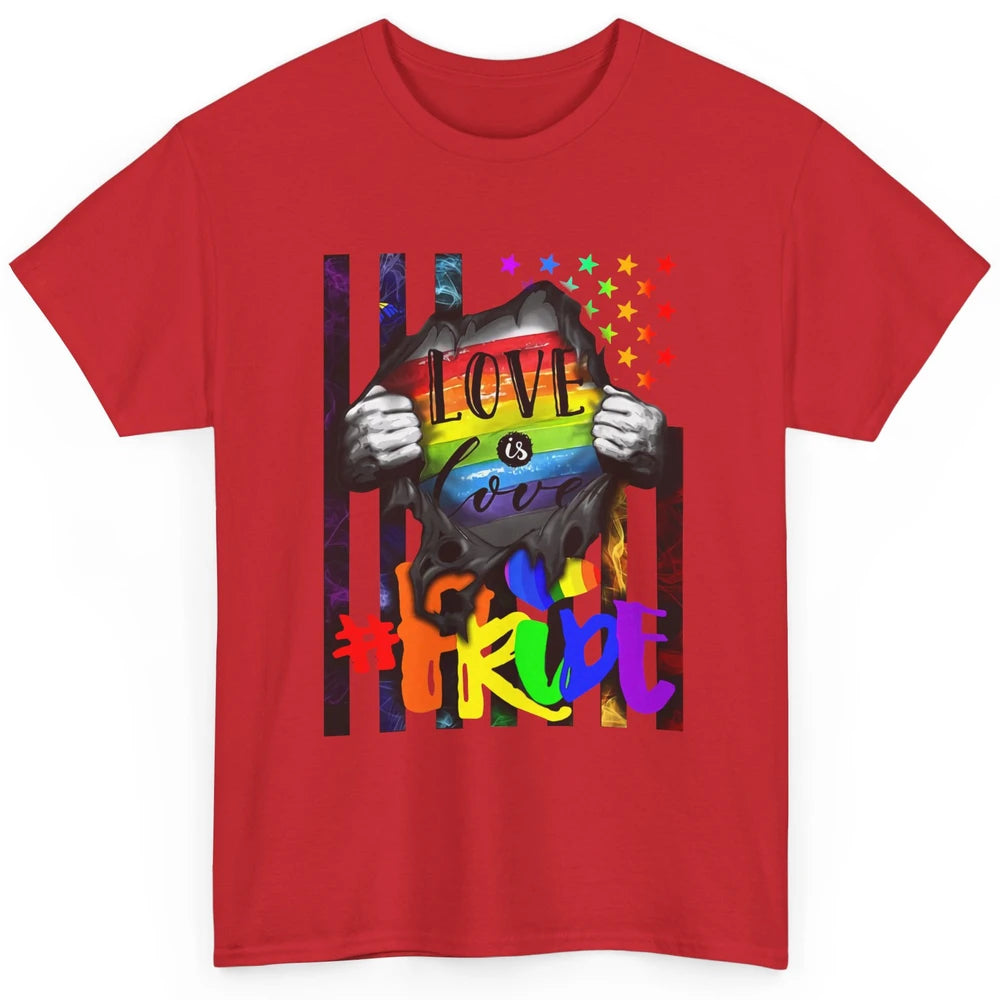 American Flag Love Is Love LGBT Gay Pride Month Equality Classic Unisex T-Shirt