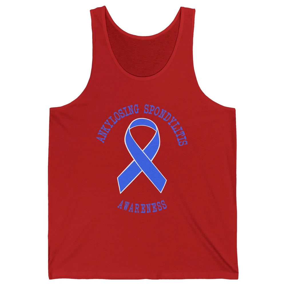 Ankylosing Spondylitis Awareness Support Blue Ribbon Gift Unisex Jersey Tank