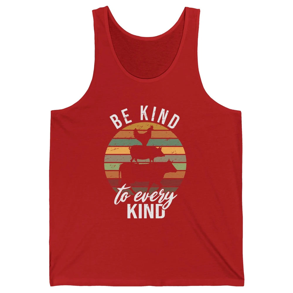 Retro Vegan Be Kind To Every Kind Vegetarian Friend Not Food Unisex Jersey Tank