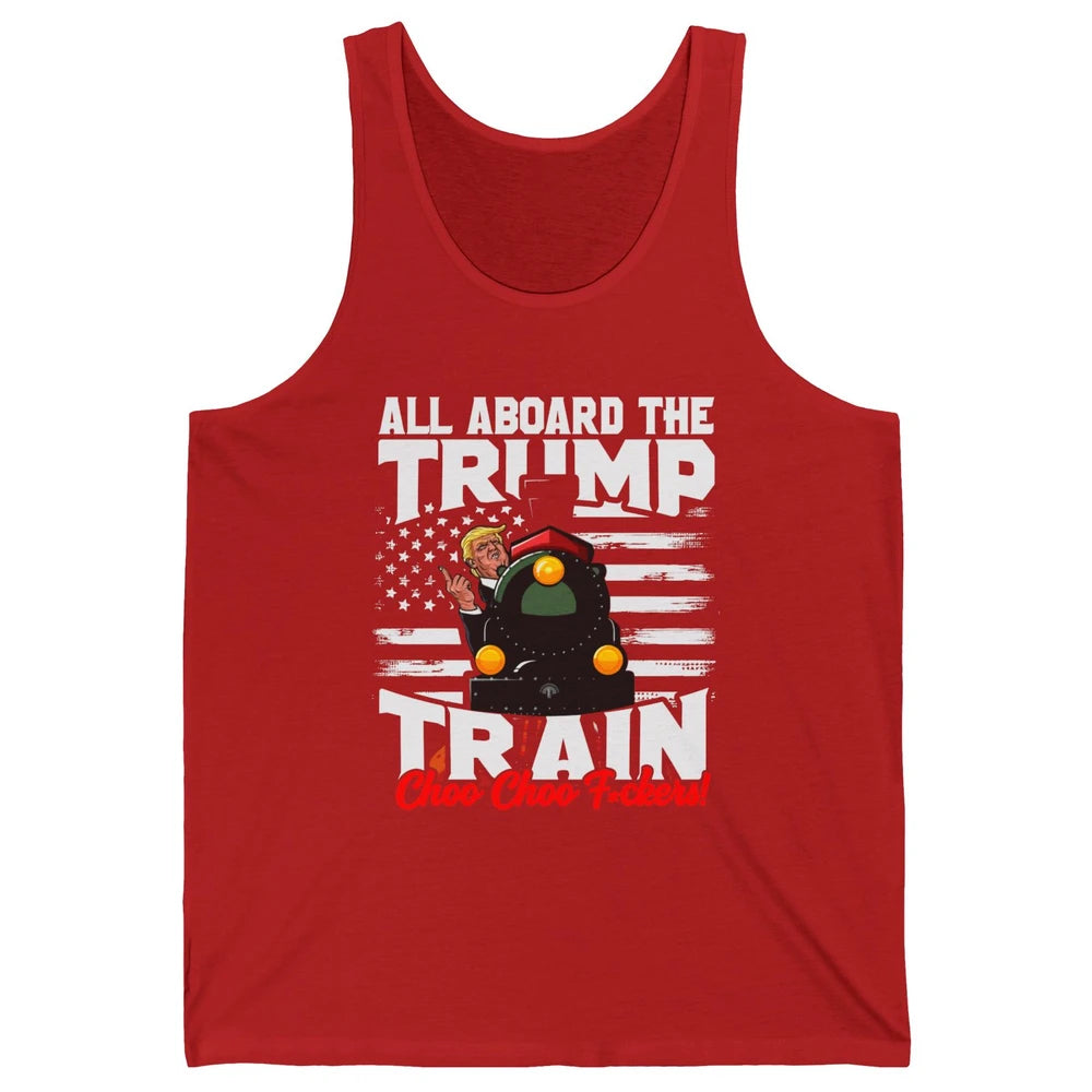 US Flag Trump Return All Abroad The Trump Train Anti Liberal Unisex Jersey Tank