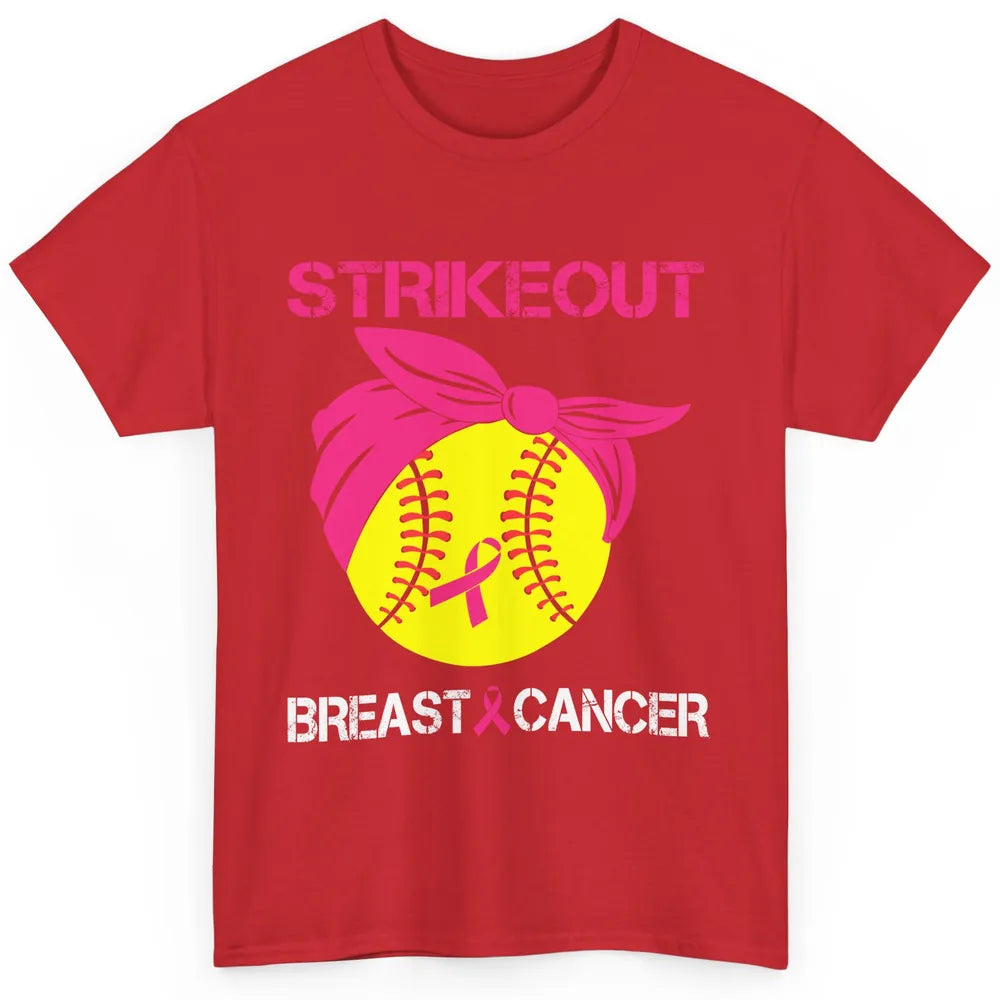 Softball Breast Cancer Awareness Strike Out Pink Ribbon Gift Classic Unisex T-Shirt