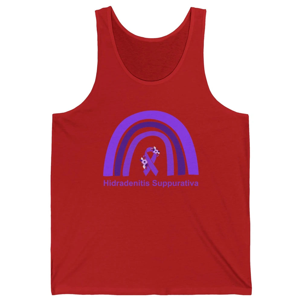 Small Fiber Neuropathy Awareness Floral Purple Rainbow Unisex Jersey Tank