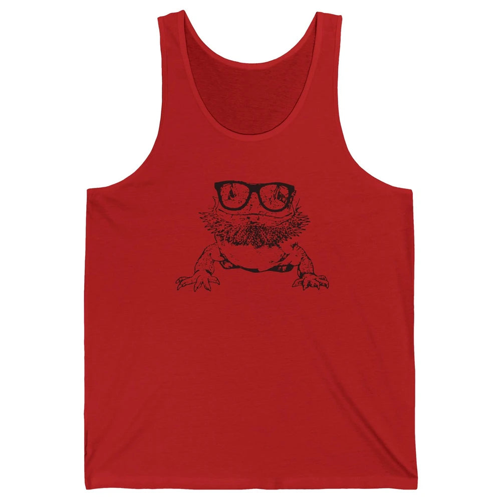 Bearded Dragon Glasses Animal Cute Bearded Dragon Owner Gift Unisex Jersey Tank