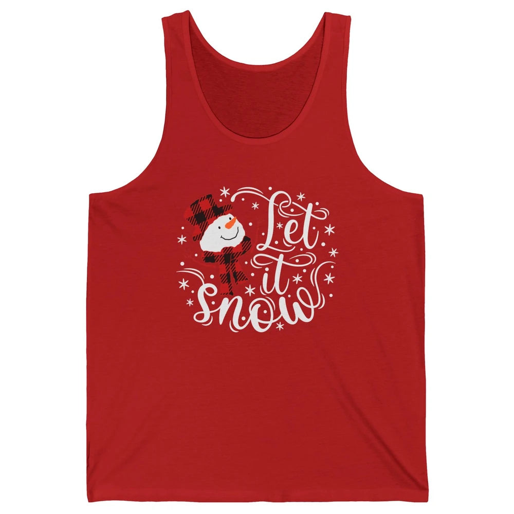 Funny Snowman Let It Snow Snowflakes Holiday Merry Christmas Unisex Jersey Tank