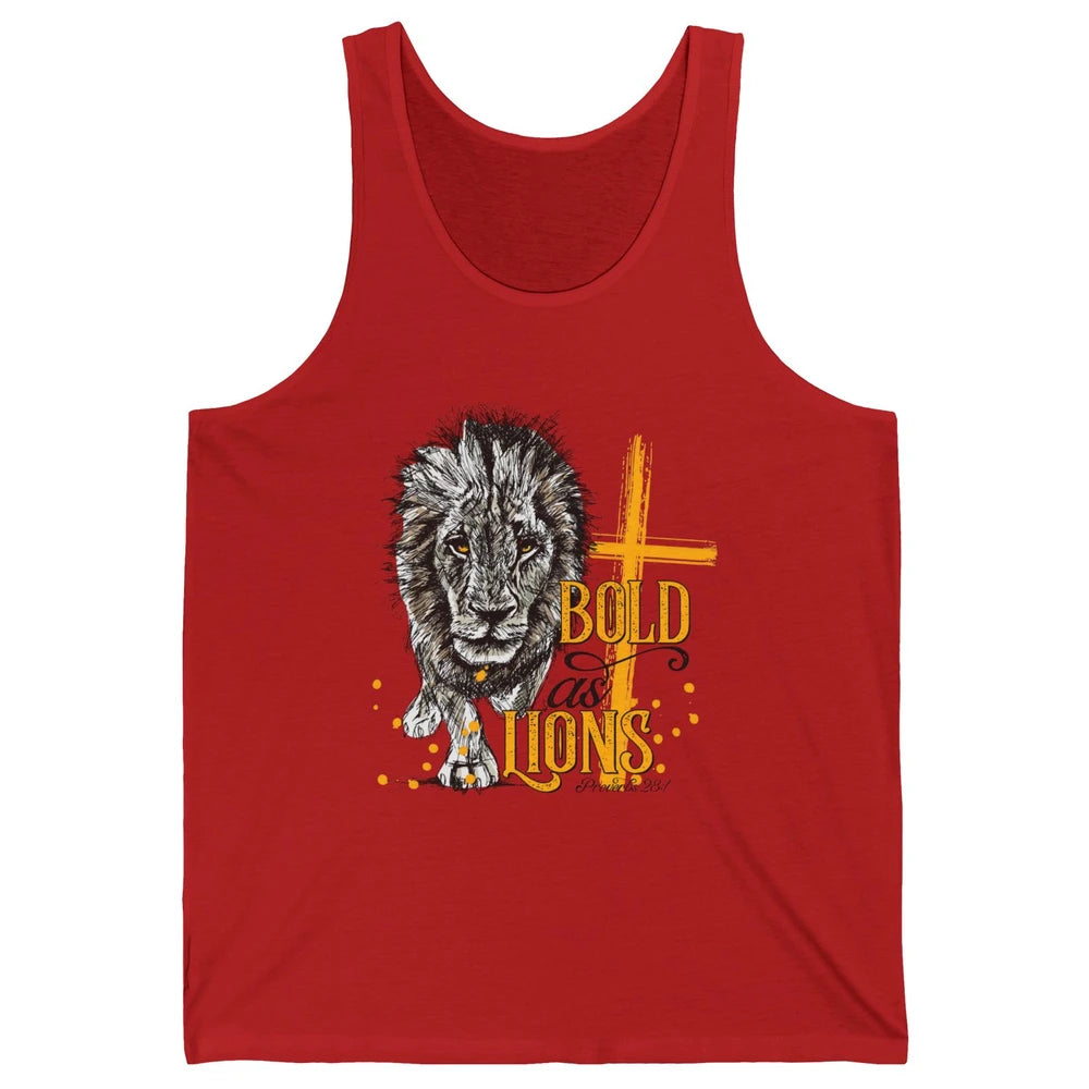 Bold As Lion Of Judah Bible Verse Christian Faith Religious Unisex Jersey Tank