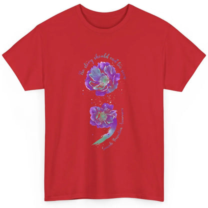 Semicolon Floral Mental Purple Blue Suicide Prevention Month Classic Unisex T-Shirt