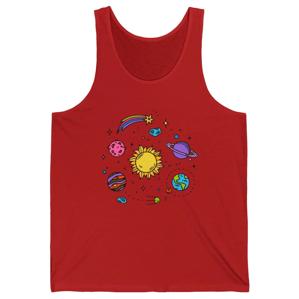 Solar System Space Galaxy Outer Space Astrology Astronauts Unisex Jersey Tank