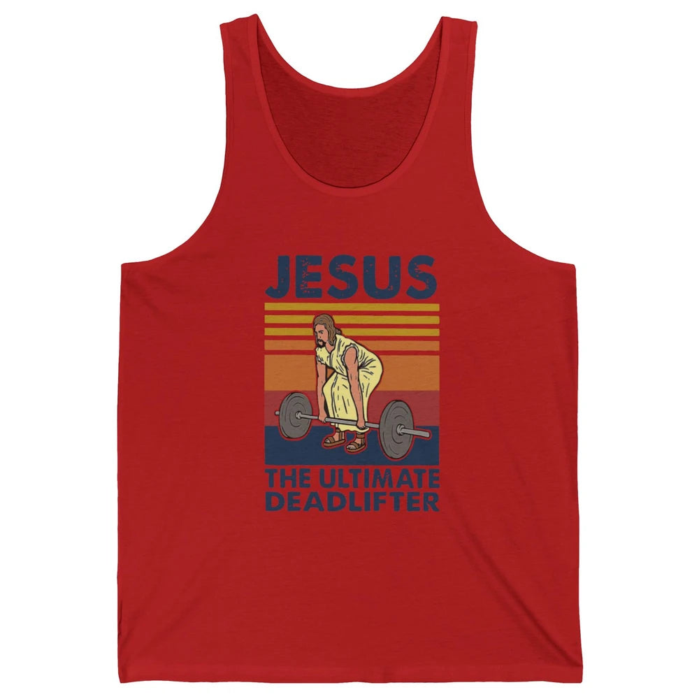 Vintage Jesus The Ultimate Deadlifter Gym Christian Faith Unisex Jersey Tank