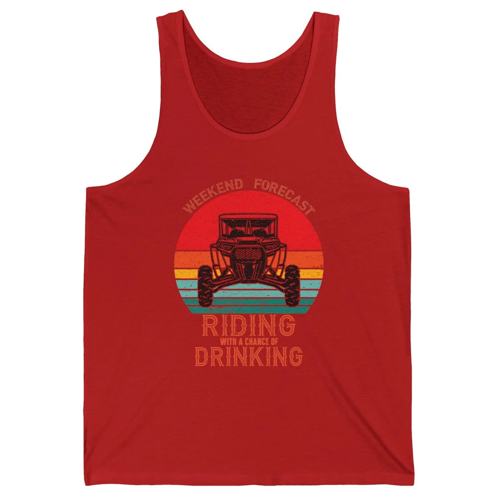 Vintage UTV Weekend Forecast Drinking Mud Riding SXS Life Unisex Jersey Tank