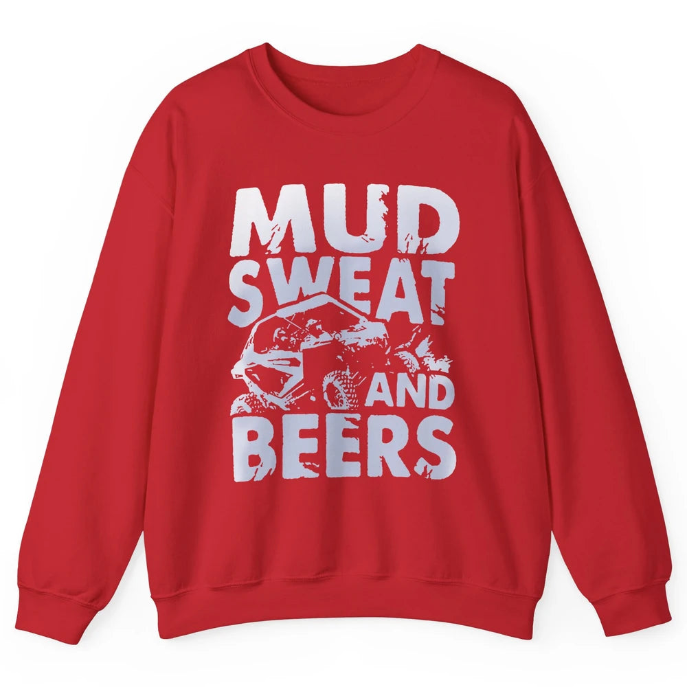 Retro UTV SXS Rider Mud Sweat And Beers ATV Offroad Riding Unisex Crewneck Sweatshirt