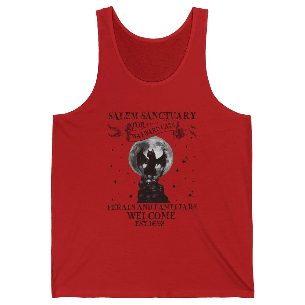 Witch Cat Salem Sanctuary Witch City Halloween Gothic Cat Unisex Jersey Tank