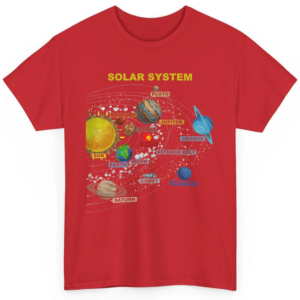 Solar System Graphic Planets Space Education Astronaut Gift Classic Unisex T-Shirt