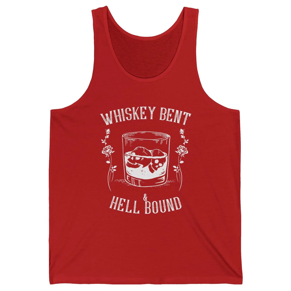 Whiskey Bent Hell Bound Wine Shot Drinker Alcoholic Bourbon Unisex Jersey Tank