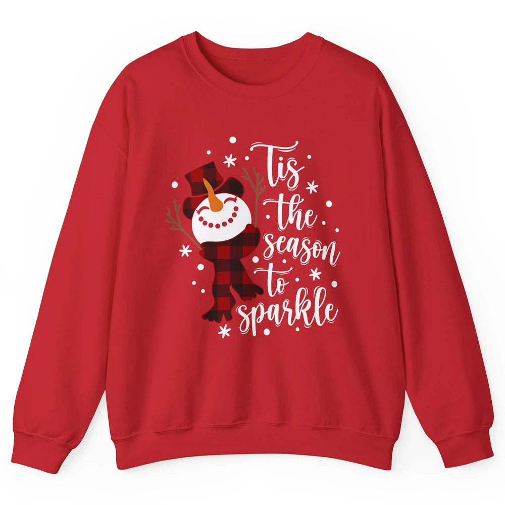 Funny Snowman Tis The Season To Sparkle Merry Christmas Unisex Crewneck Sweatshirt