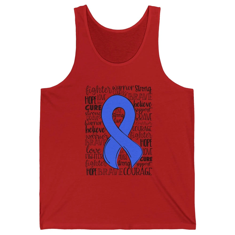 Syringomyelia Awareness Blue Ribbon Hope Love Cure Unisex Jersey Tank