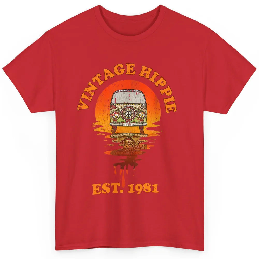 Vintage Hippie 1981 40th Birthday Hippie Van Peace Lovers Classic Unisex T-Shirt