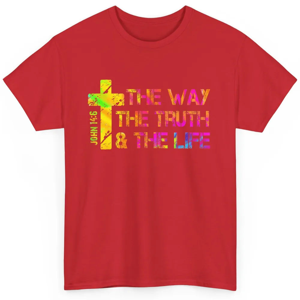 Way Truth Life Bible Verse Cross Christian Jesus God Faith Classic Unisex T-Shirt