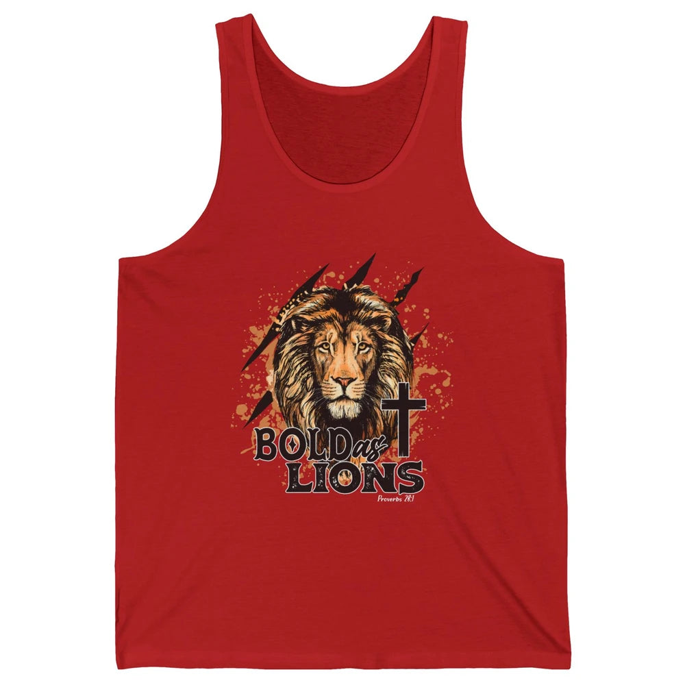 Bold As Lion Of Judah Bible Verse Christian Faith Religious Unisex Jersey Tank