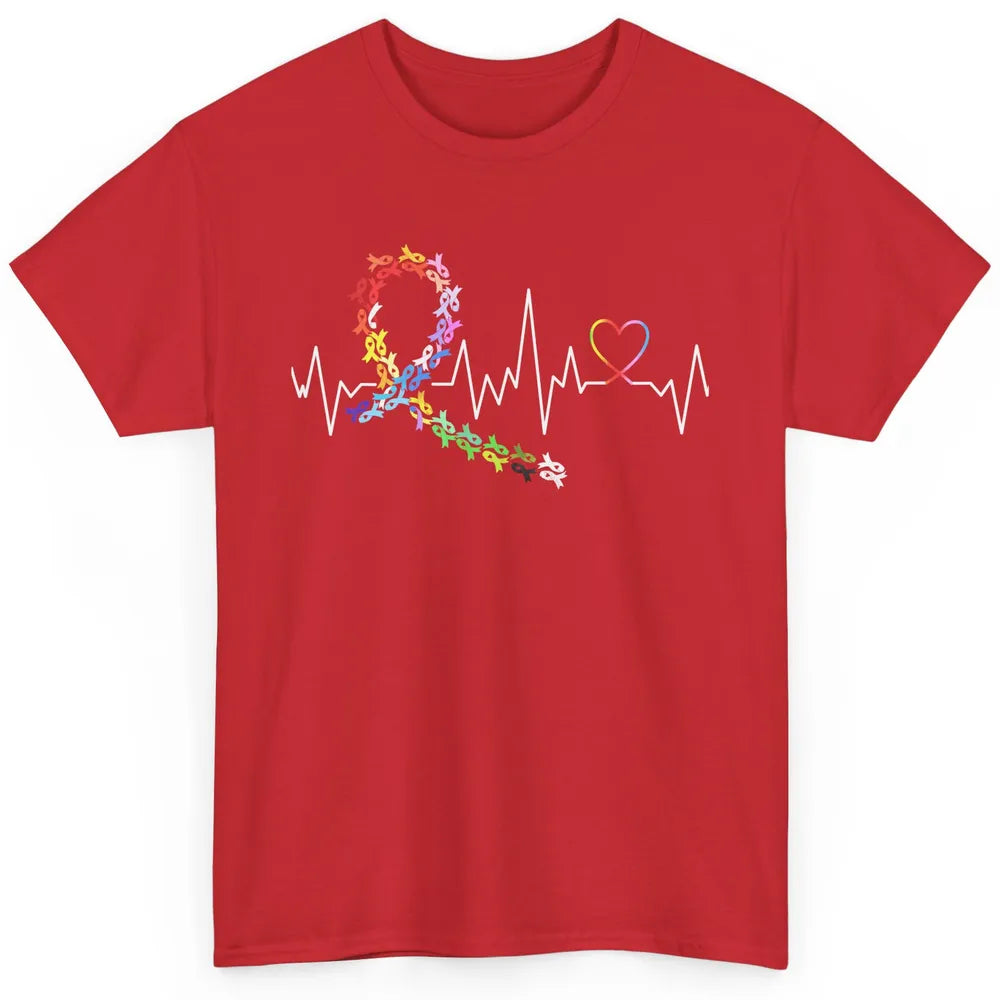 Cancer Awareness All Cancers Matter Heartbeat Classic Unisex T-Shirt