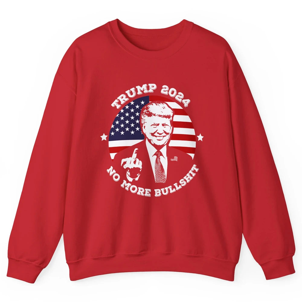 Retro US Flag Trump 2024 No More President Trump Return 2024 Unisex Crewneck Sweatshirt