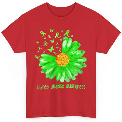 Daisy Butterfly Kidney Disease Awareness Green Ribbon CKD Classic Unisex T-Shirt