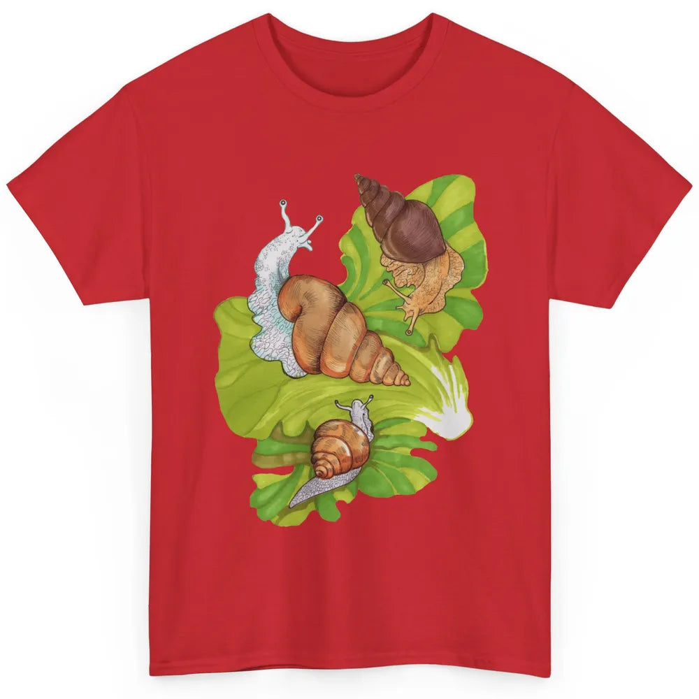 Cool Snail Shell Happy Snails On Leaf Life Watercolor Animal Classic Unisex T-Shirt