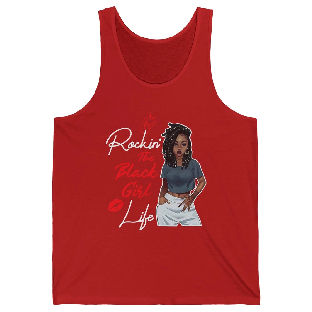 Rockin' The Black Girl Life Black Women Pride Afro Melanin Unisex Jersey Tank