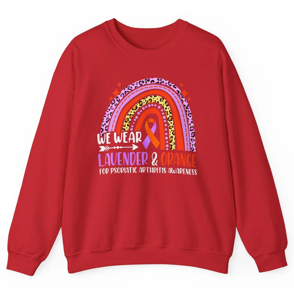 Wear Lavender Orange Rainbow Psoriatic Arthritis Month PsA Unisex Crewneck Sweatshirt