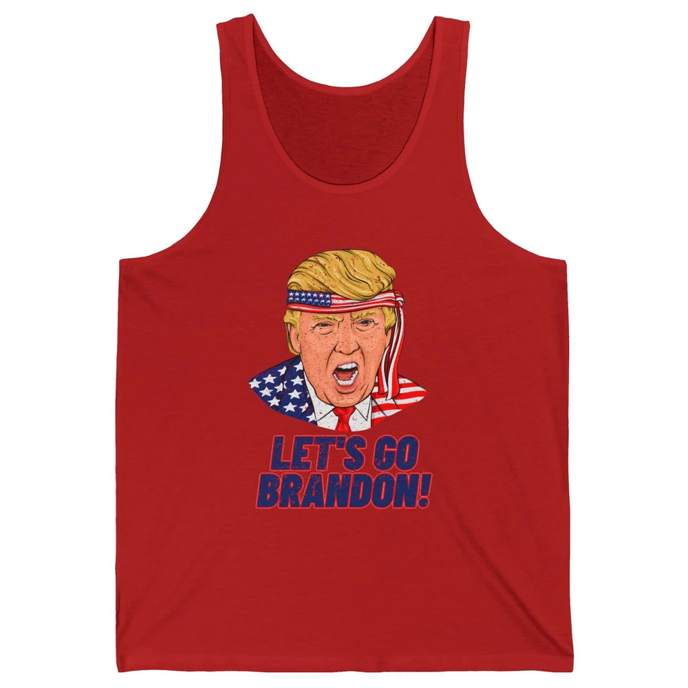 US Flag Trump Let's Go Bran-don Conservative Anti Liberal Unisex Jersey Tank