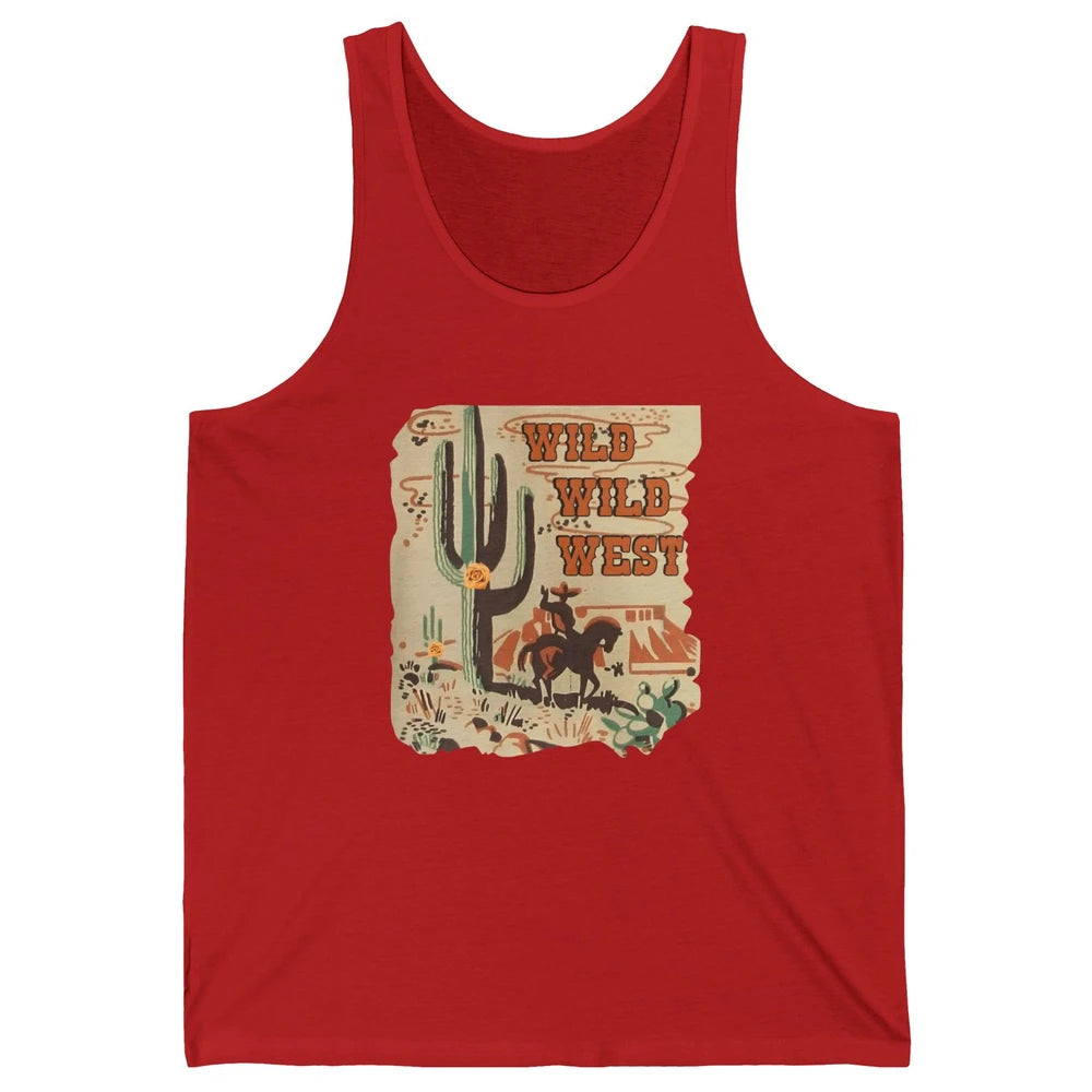 Wild West Cowboy Cactus Rodeo Western Retro Horse Vintage Unisex Jersey Tank