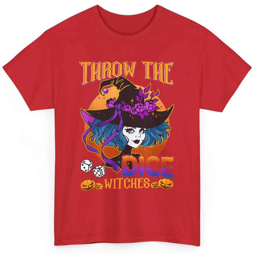 Retro Throw The Dice Witches Bunco Halloween Pumpkin Gothic Classic Unisex T-Shirt