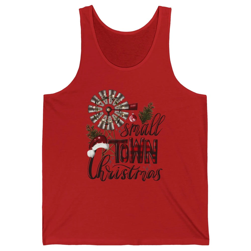 Retro Small Town Christmas Western Hometown Christmas Unisex Jersey Tank