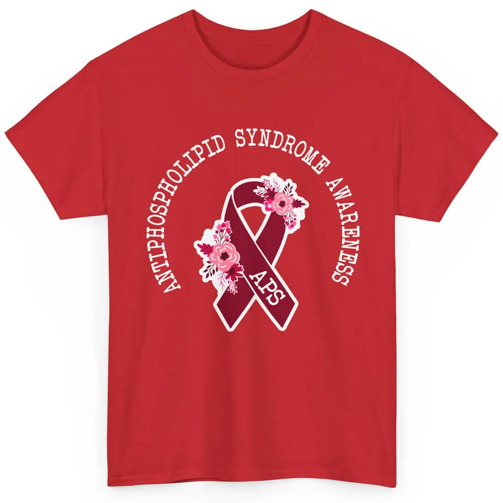 Antiphospholipid Syndrome Awareness APS Burgundy Ribbon Classic Unisex T-Shirt