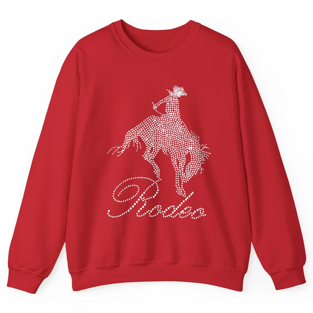 Western Cowgirl Bling Rhinestone Country Cowboy Riding Horse Unisex Crewneck Sweatshirt