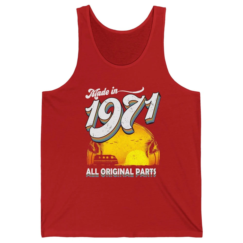 Vintage Born in 1971 All Original Parts 50th Birthday Gift Unisex Jersey Tank