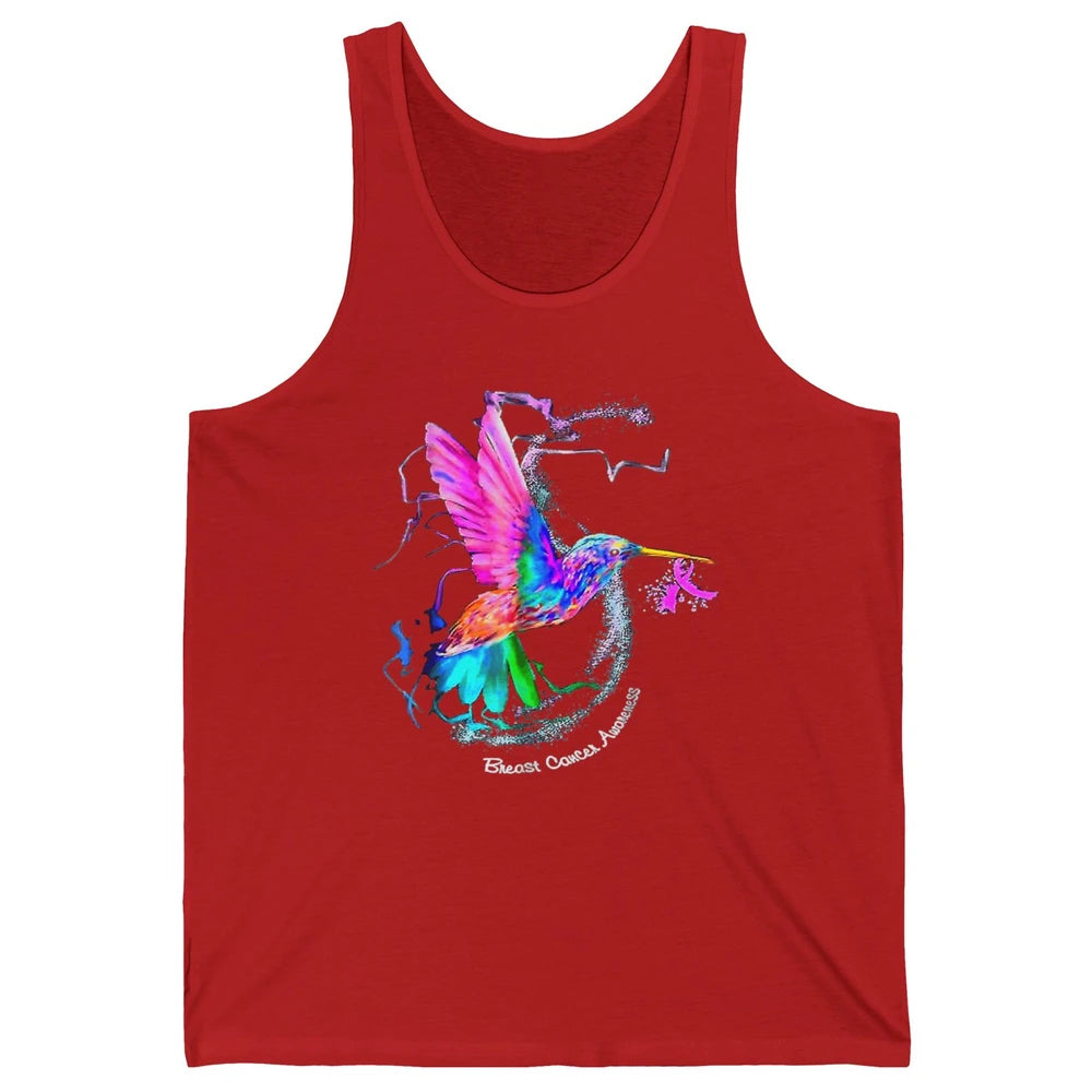 Breast Cancer Awareness Hummingbird Sunflower Pink Ribbon Unisex Jersey Tank