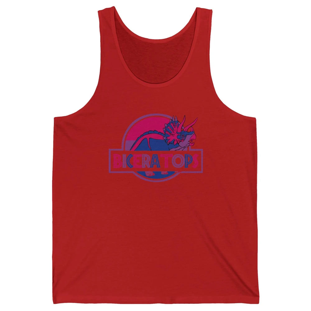 Biceratops Bisexual Ceratops Dinosaur LGBT Pride Month Unisex Jersey Tank