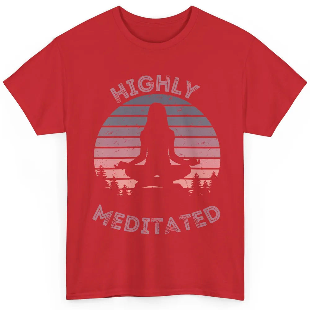 Vintage Woman Doing Yoga Highly Meditated Meditation Lovers Classic Unisex T-Shirt