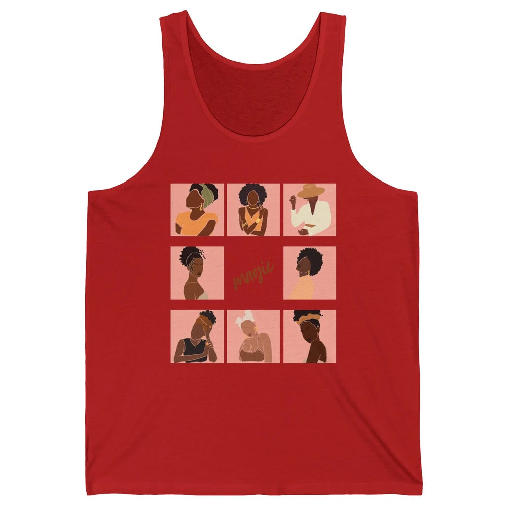 Black Girl Magic Melanin Queen Afro Girl Black History Month Unisex Jersey Tank