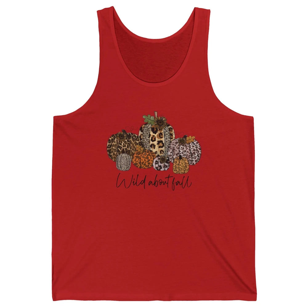 Leopard Pumpkin Patch Wild About Fall Thanksgiving Halloween Unisex Jersey Tank