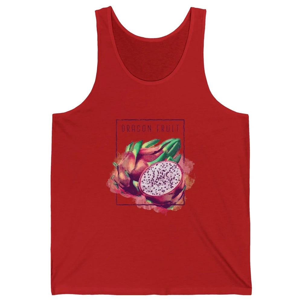 Watercolor Dragonfruit Tropical Paradise Summer Vegan Fruit Unisex Jersey Tank