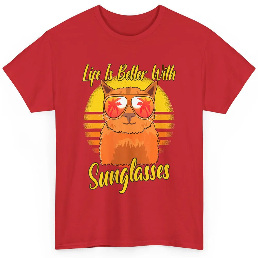 Better Sunglasses Orange Cat Summer Holiday Beach Vacation Classic Unisex T-Shirt