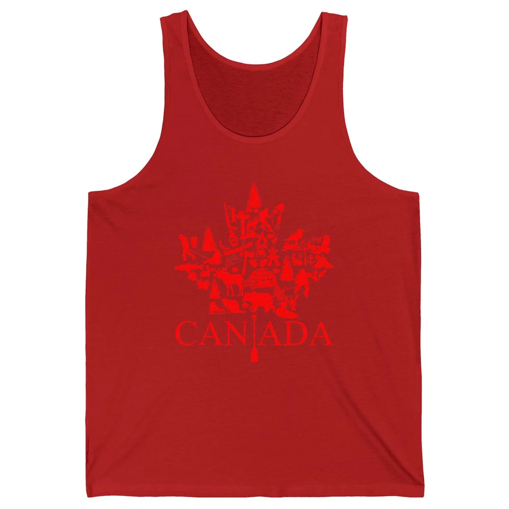 Canada Maple Leaf Canadian Symbols Canadian Root Gift Unisex Jersey Tank