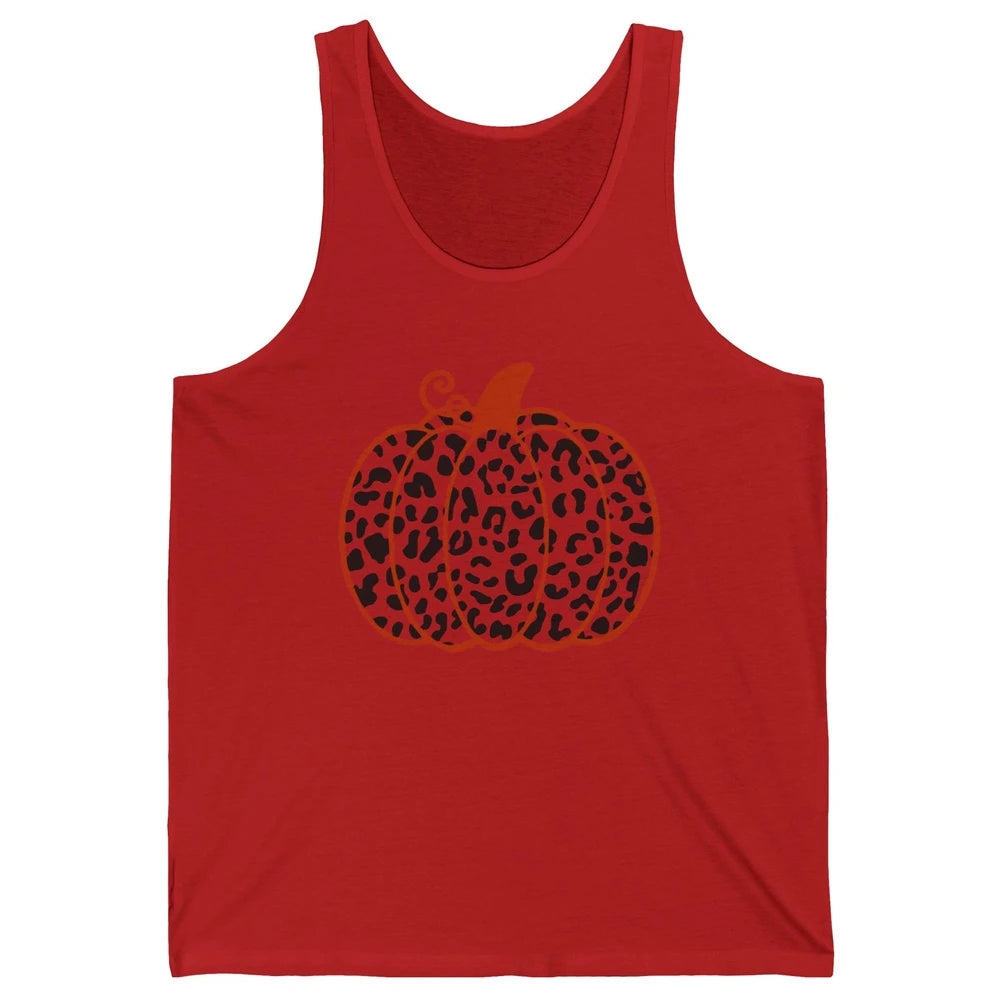 Pumpkin Leopard Fall Autumn Cheetah Pumpkin Thanksgiving Unisex Jersey Tank